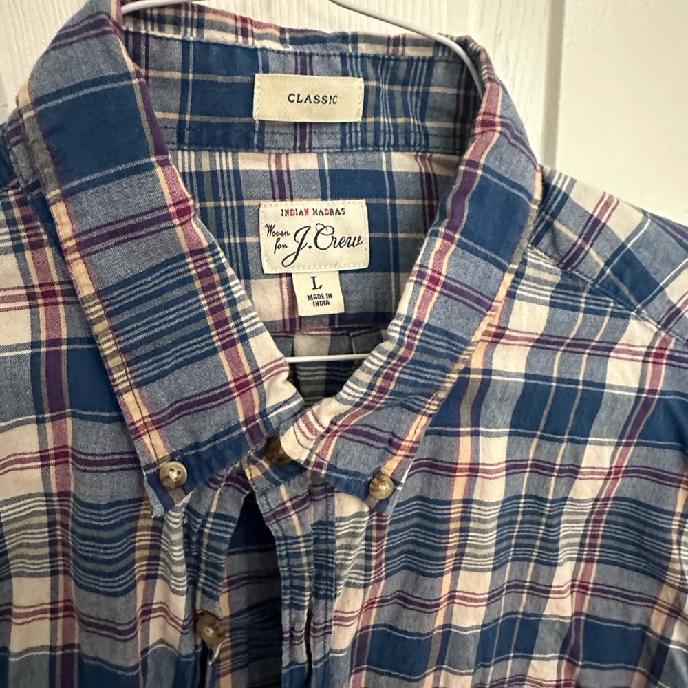 J. Crew Men's Madras Button Down Shirt